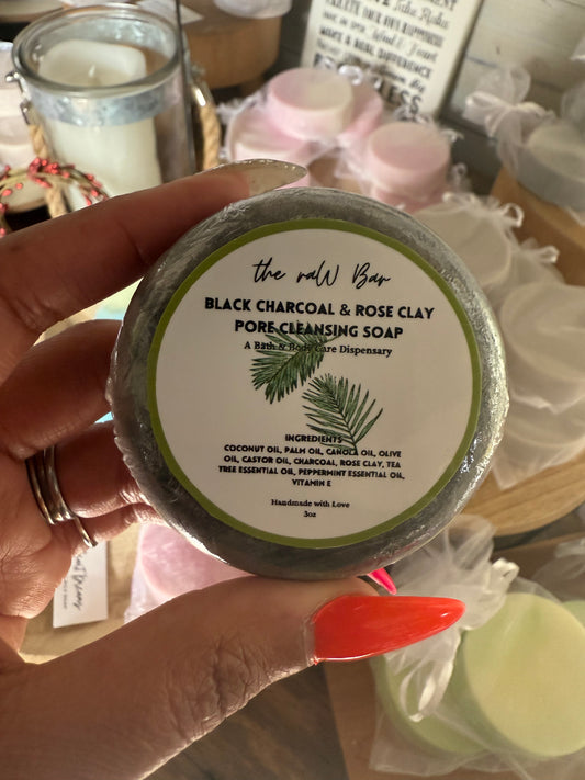 Self Care Products (Black Charcoal & Rose Clay Pore Cleansing Soap)